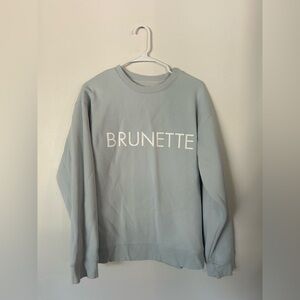 Sky Blue BRUNETTE Sweatshirt Brunette The Label Crew Neck Size M/L